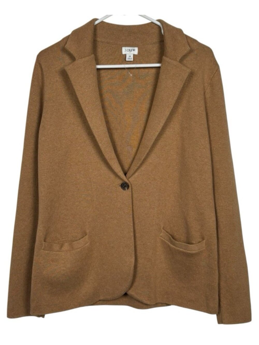 J.Crew Schoolboy Sweater Blazer Womens Medium Brown Knit Cardigan Neutral Career